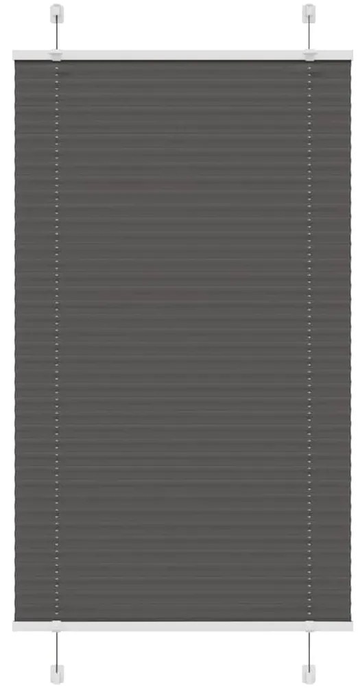 vidaXL Preto Plissada Cega 70x150 cm Largura Tecido 69,4 cm Poliéster