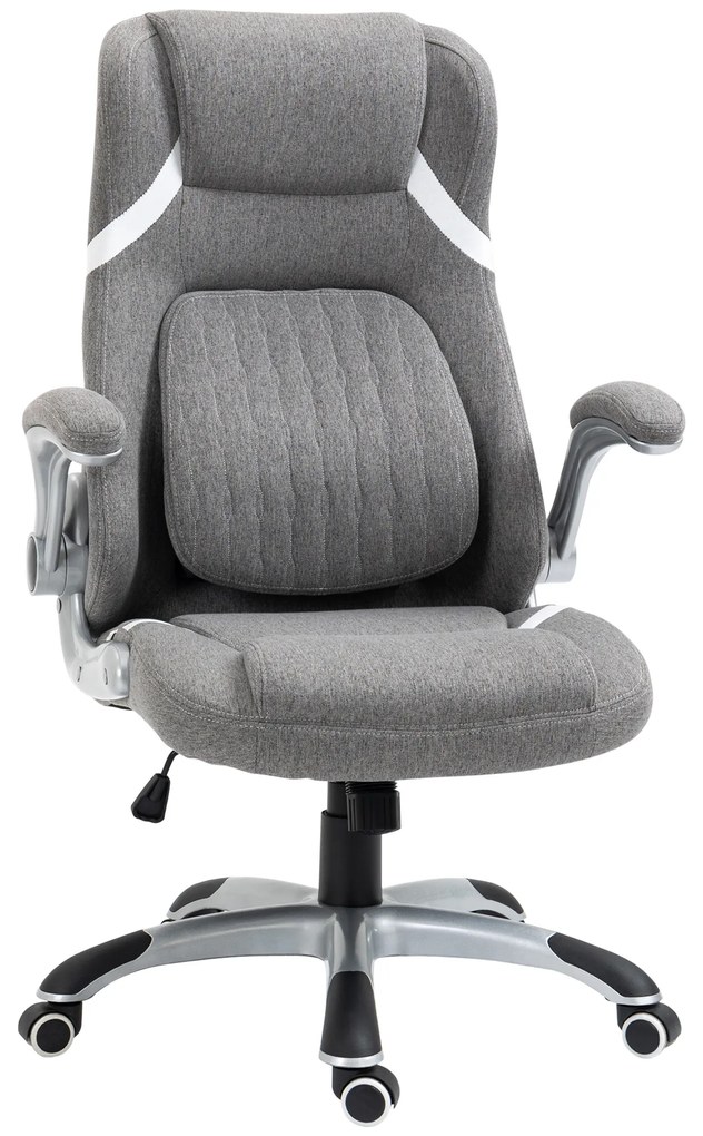 Vinsetto Cadeira de Escritório Reclinável em Tecido Respirável e Aço com Altura Regulável 68x76x109-117 cm | Aosom Portugal