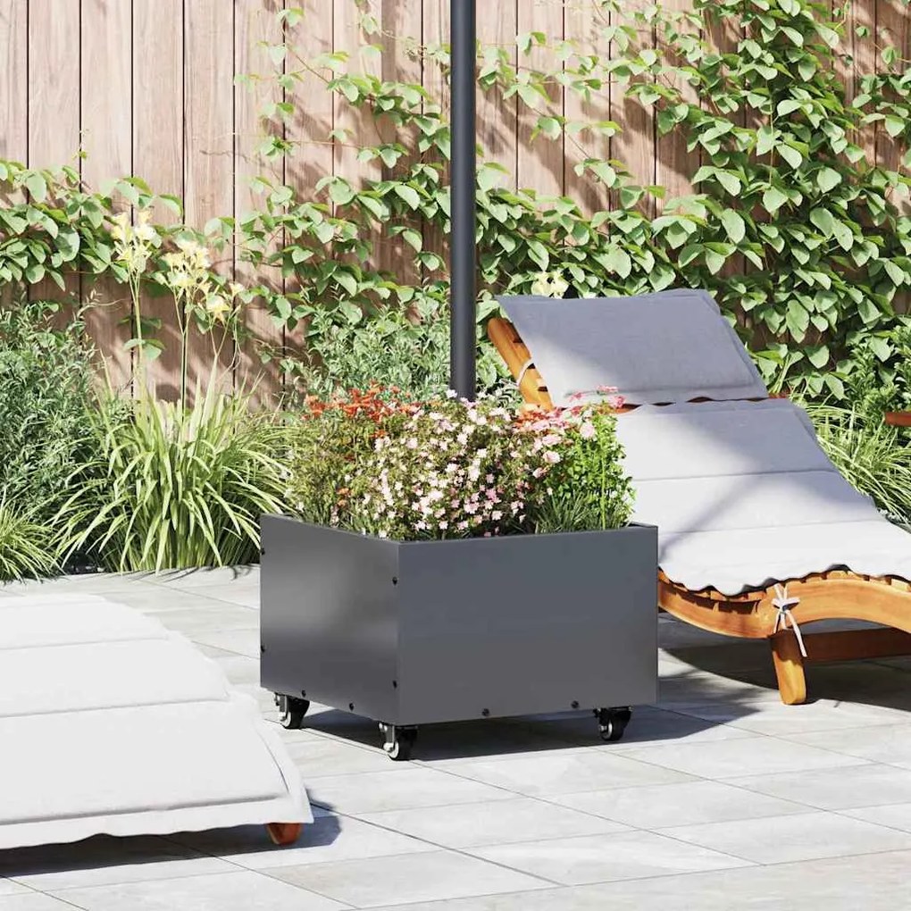 vidaXL Base de Parasol com Plantador Antracite 45 x 45 x 45 cm Aço