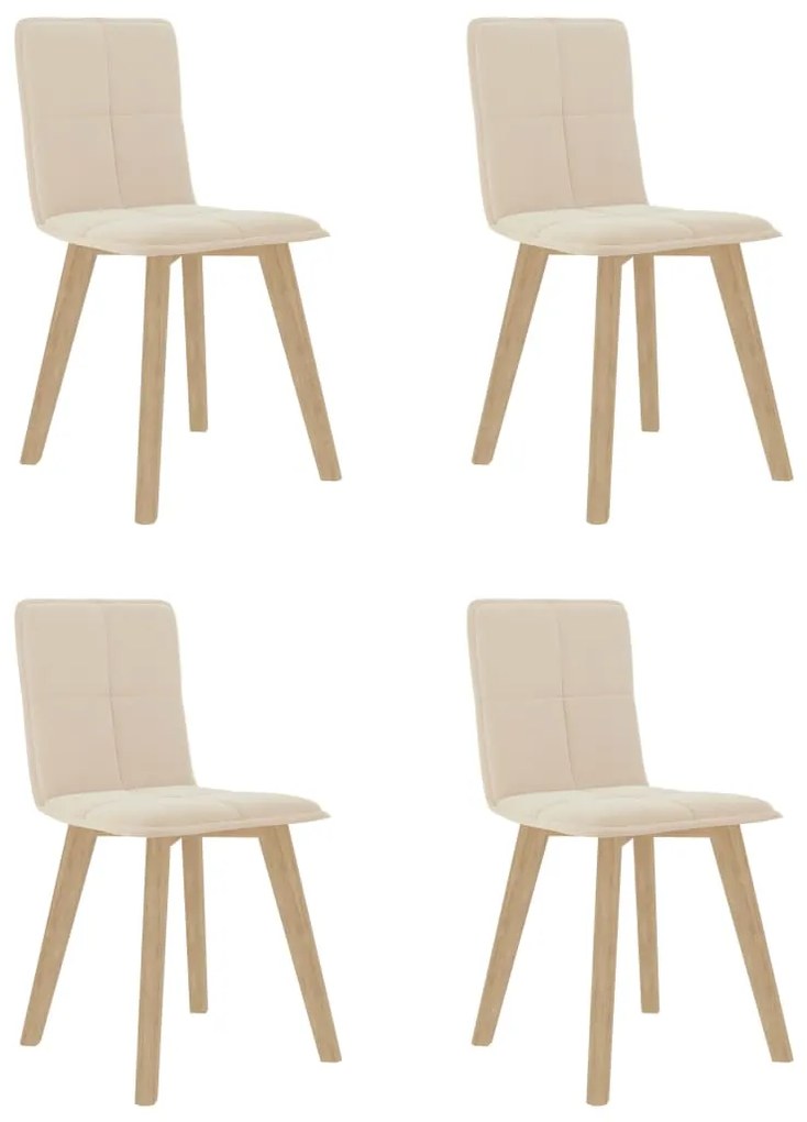 vidaXL Cadeiras de jantar 4 pcs tecido cor creme