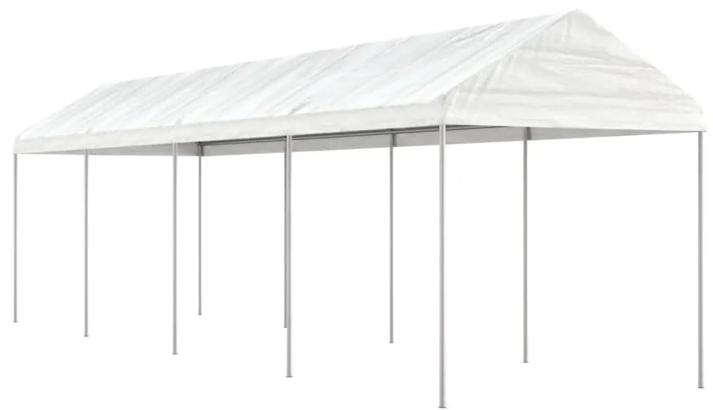 vidaXL Gazebo com telhado 8,92x2,28x2,69 m polietileno branco