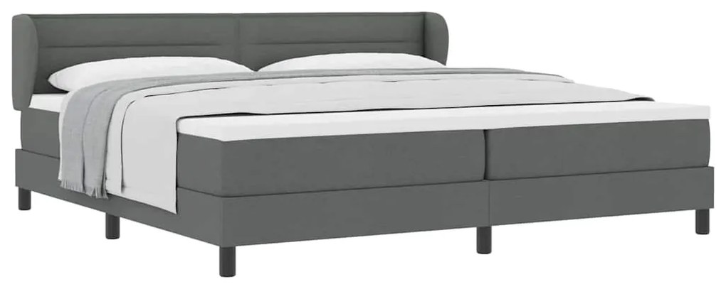 Cama Box Spring com Colchão vidaXL Cinza Escuro 200x200 cm Tecido