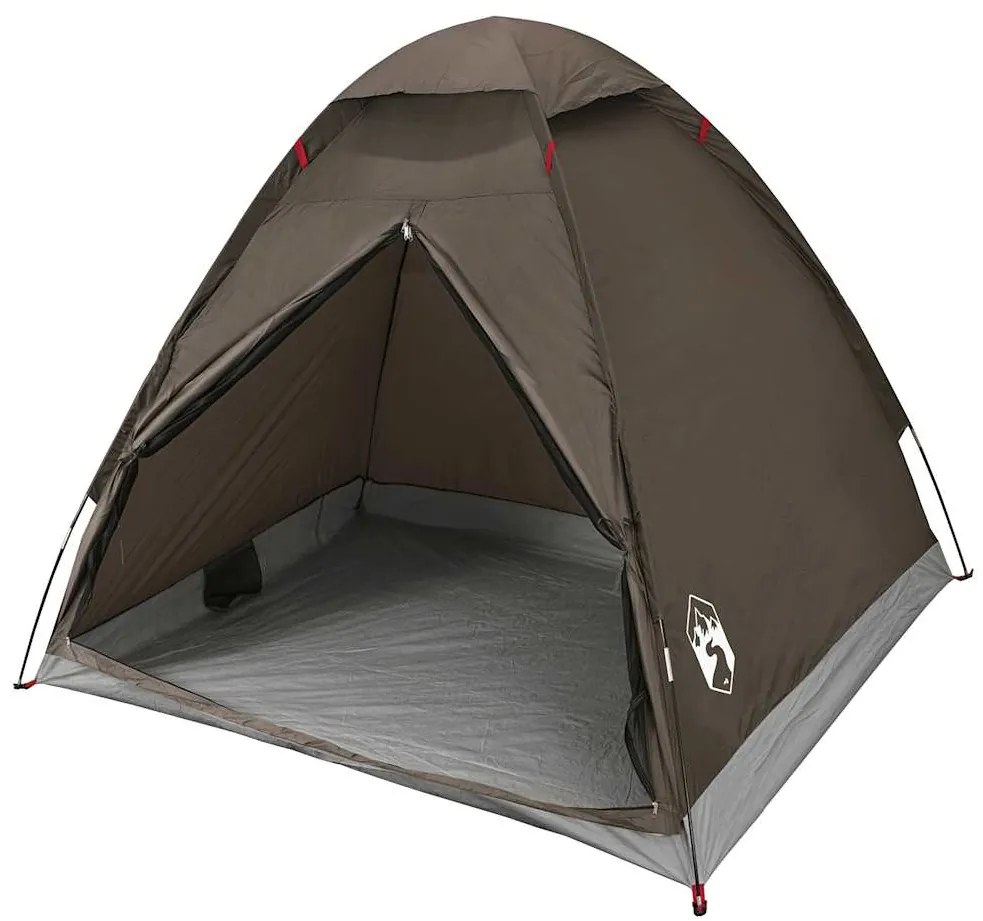 Tenda de campismo cúpula para 2 pessoas impermeável castanho