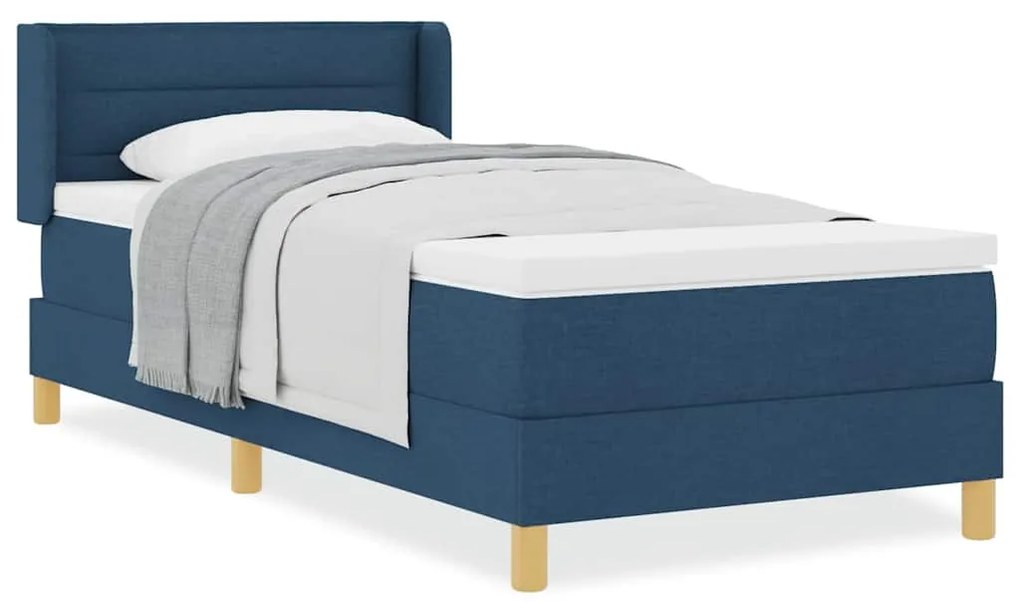 Cama Box com Colchão Azul, 90 x 200cm Têxtil