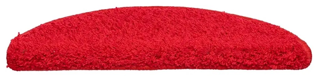 Tapetes de escada 20 pcs 56x17x3 cm vermelho