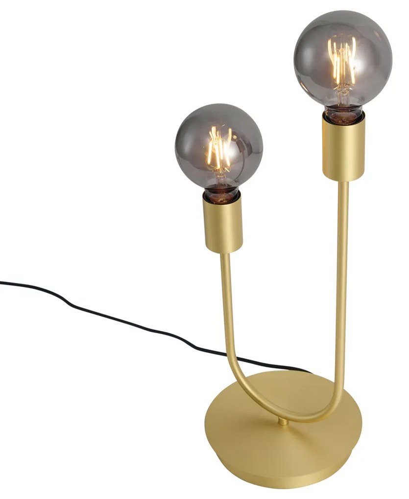 Candeeiro de mesa Art Deco latão 2-luzes - Tuning Art Deco