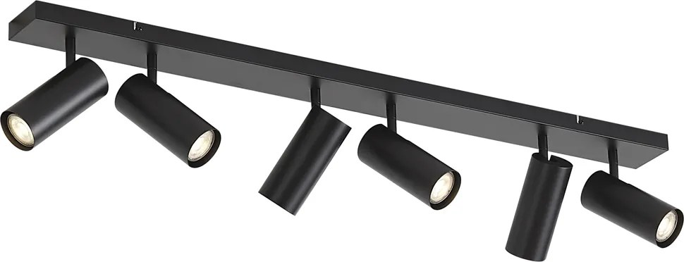 Plafon moderno preto 102cm 6-luzes ajustável - Renna