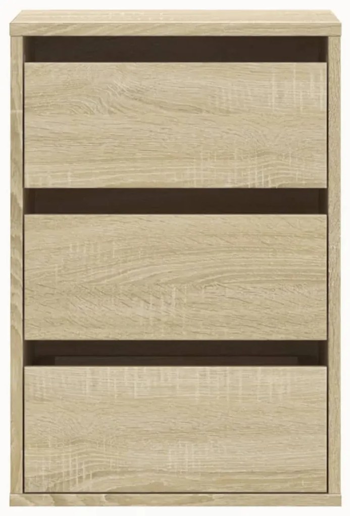 Cómoda com 3 Gavetas - 40x41x58 cm - derivados de madeira - carvalho s