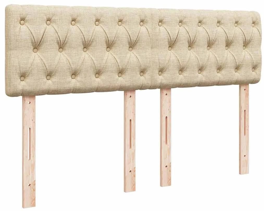 Cama com molas/colchão 160x200 cm tecido cor creme