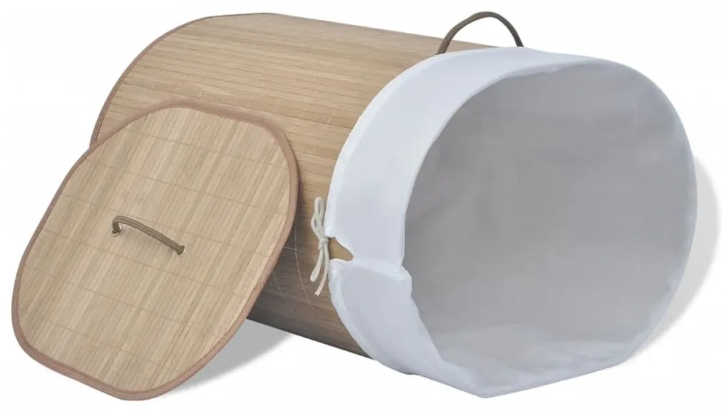 Cesto oval para roupa suja bambu natural