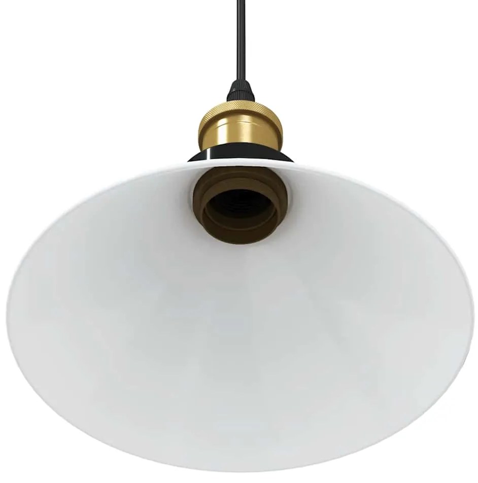 Candeeiro suspenso regulável altura E27 branco brilhante Ø22cm