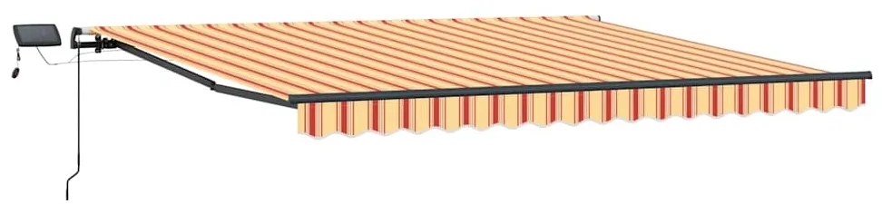 Toldo Retrátil Manual com LED Amarelo e Laranja 450x300 cm
