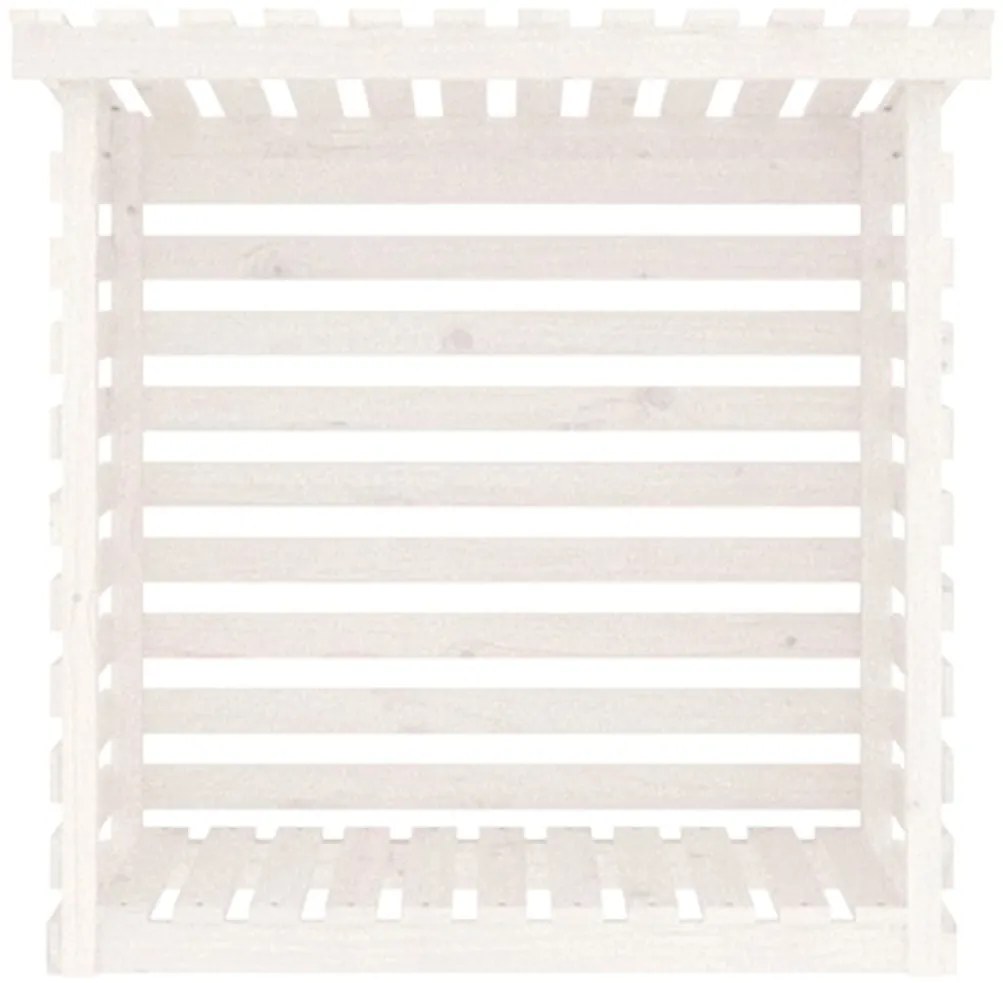 Suporte para lenha 108x73x108 cm pinho maciço branco