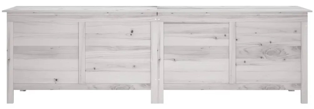 Caixa arrumação p/ jardim 198,5x50x56,5 cm abeto maciço branco