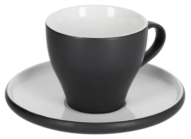 Kave Home - Chávena de café com pires Sadashi porcelana branco e preto