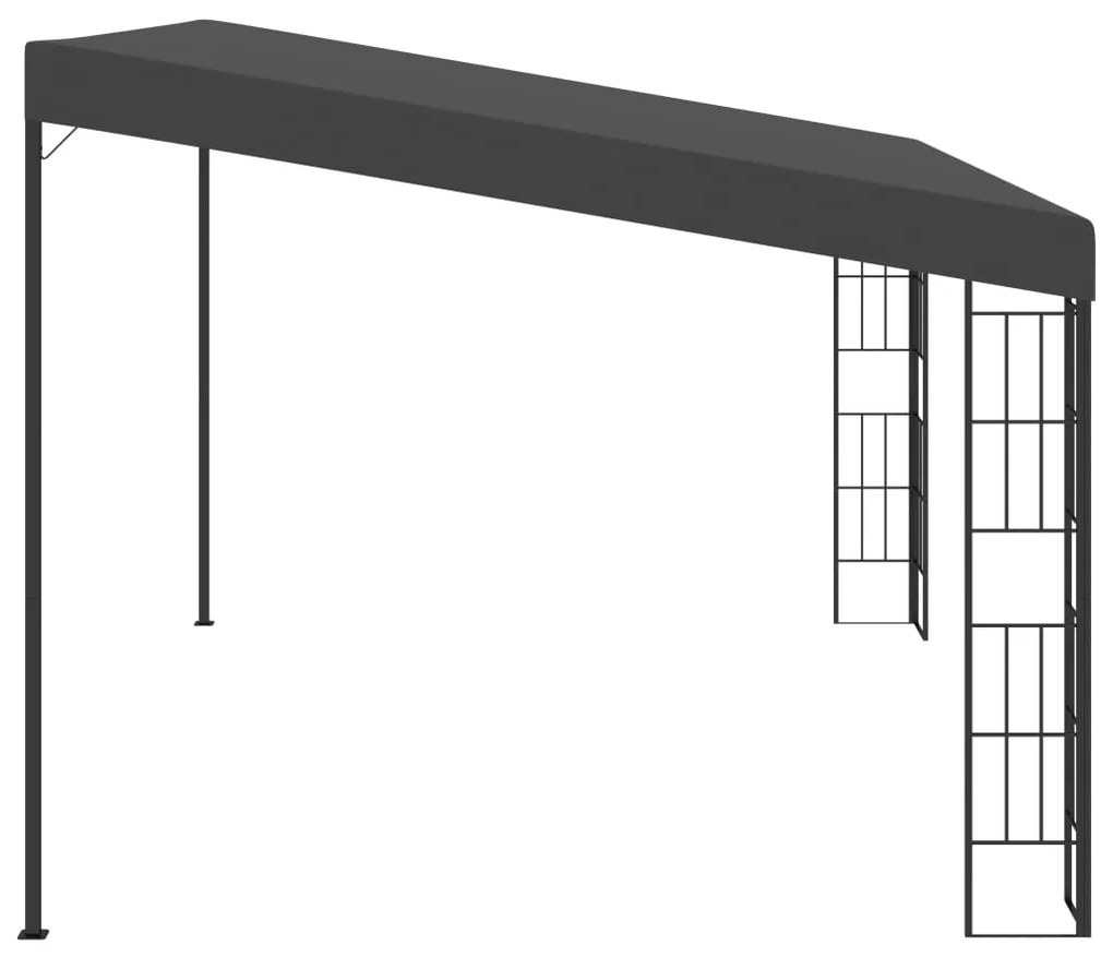 Gazebo de montagem na parede 3x4 m tecido antracite