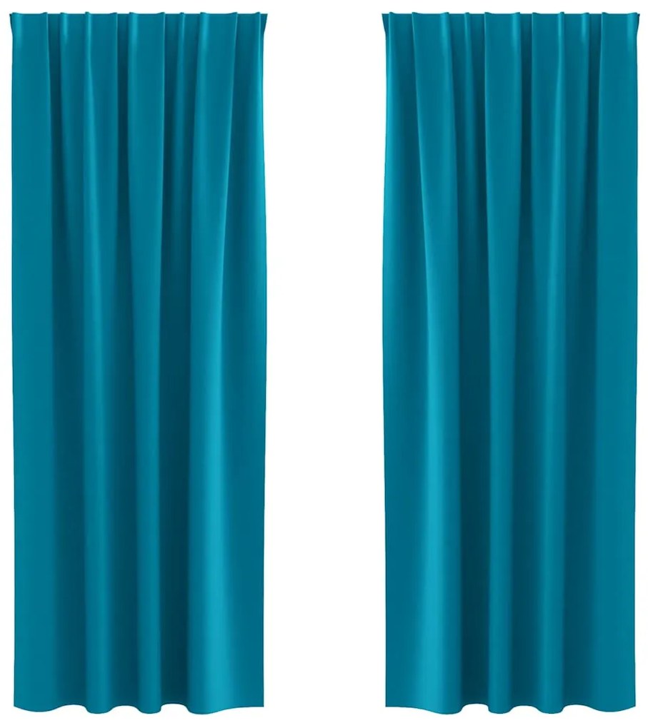 Cortinas com cortinas 2 pcs Turquesa 260 x 140 cm Poliéster