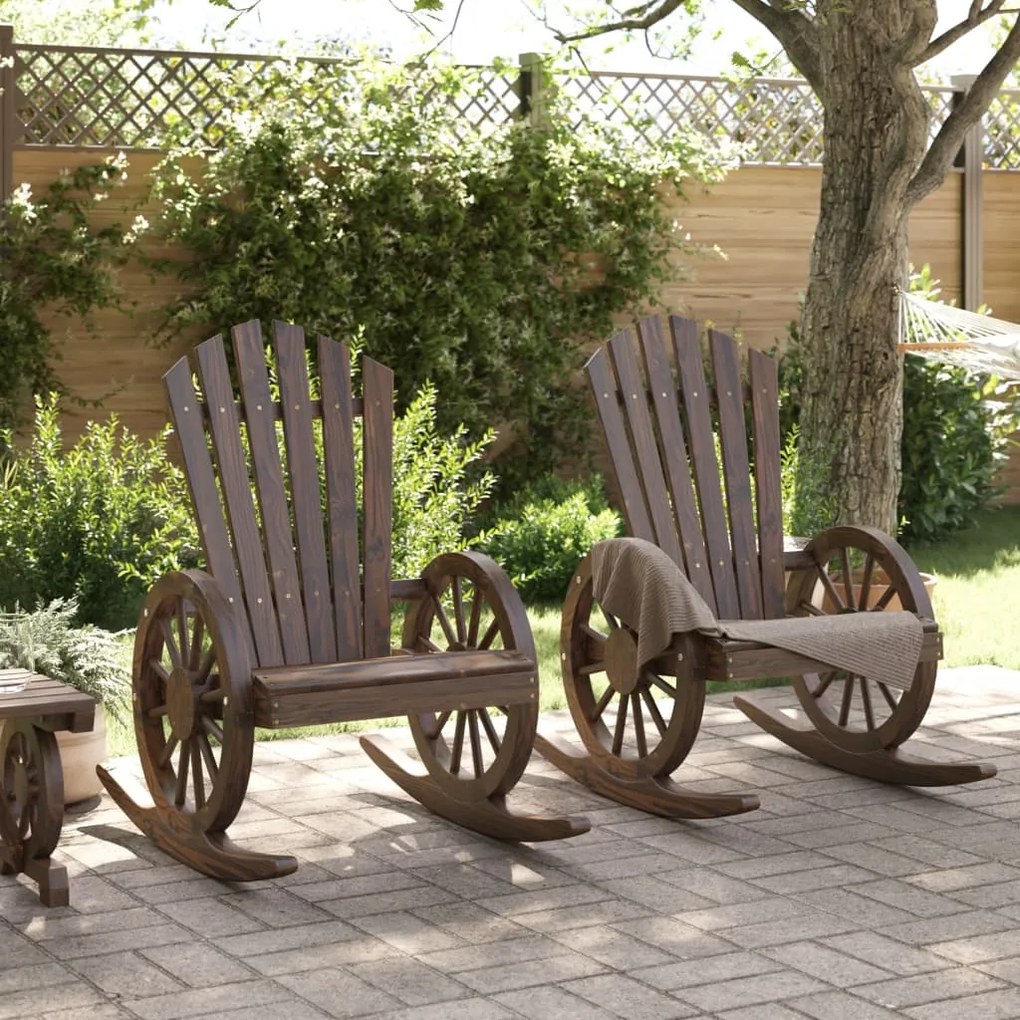 Cadeiras de baloiço Adirondack 2 pcs madeira de abeto maciça