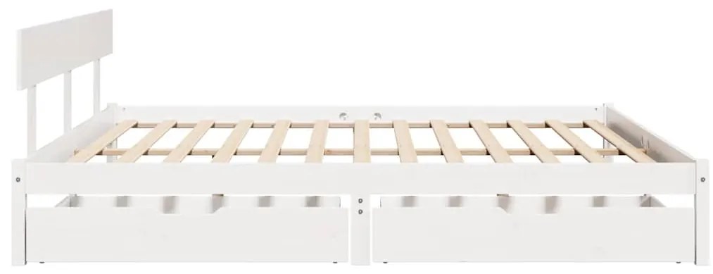Cama sem colchão 180x200 cm madeira de pinho maciça branco
