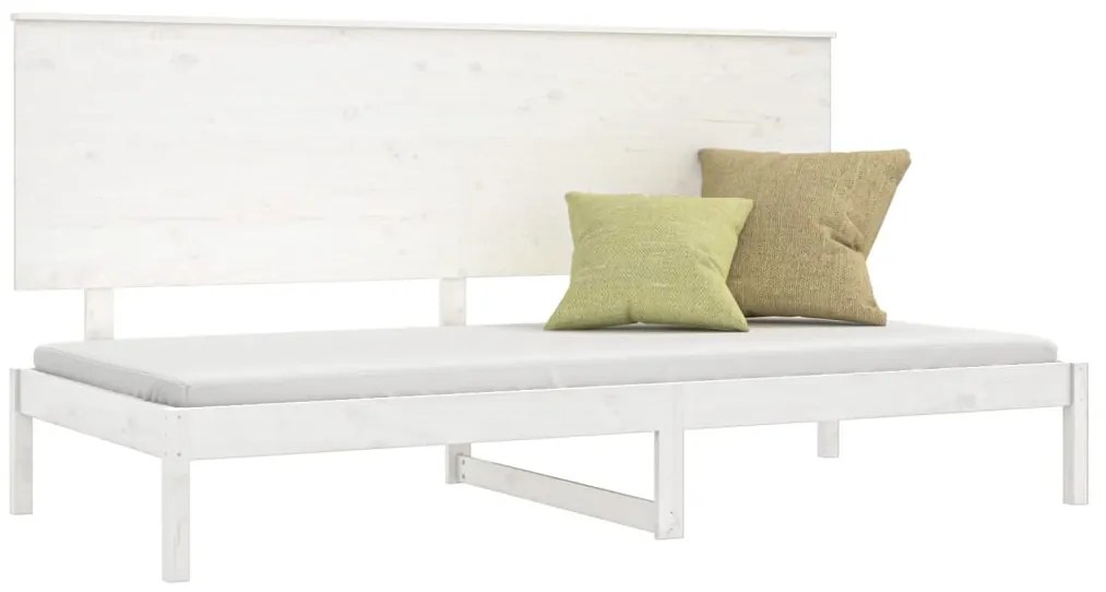 Sofá-cama sem colchão 90x200 cm madeira de pinho maciça branco
