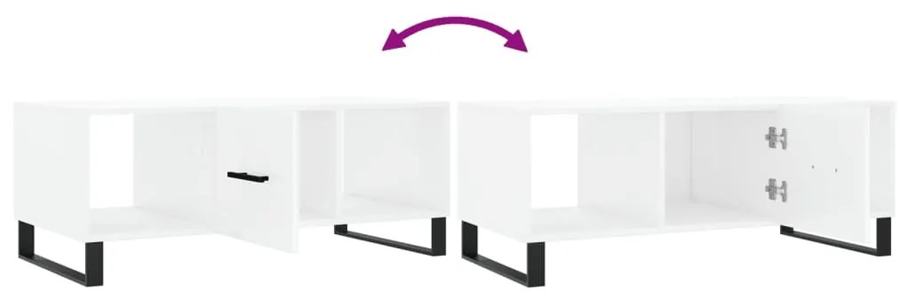 Mesa de centro 102x50x40 cm madeira processada branco brilhante