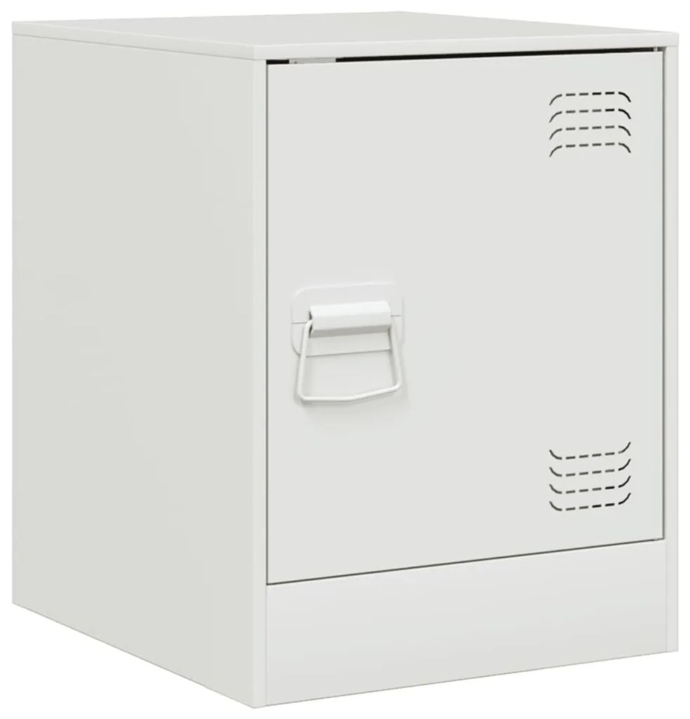 Mesas de cabeceira 2 pcs 34,5x39x44 cm aço branco