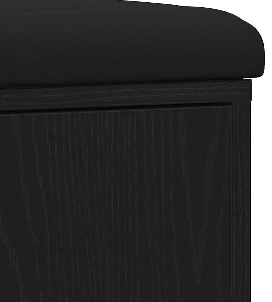 Banco de Armazenamento vidaXL Preto Carvalho 100x30x48 cm Madeira Reve