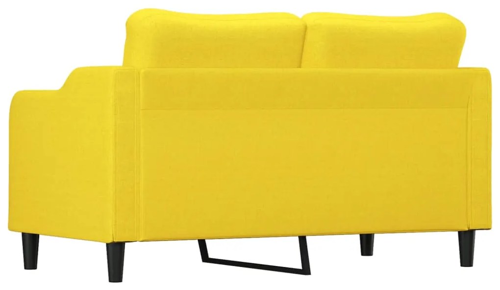 Sofá de 2 lugares 140 cm tecido amarelo-claro