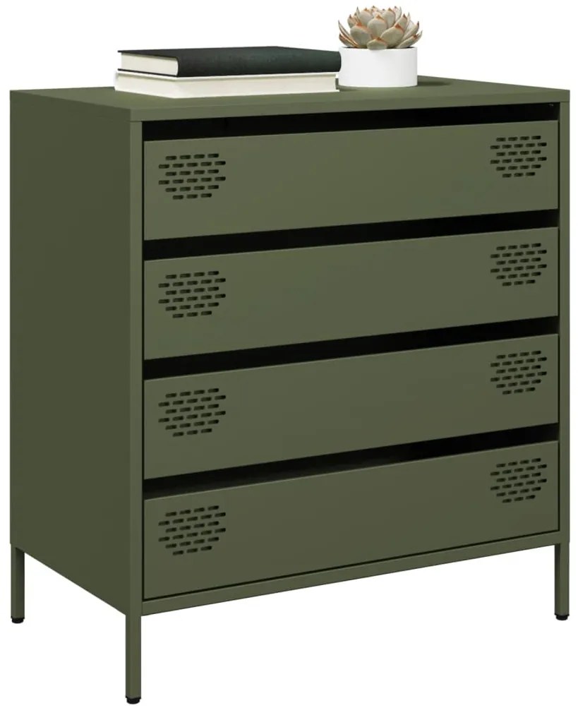 Aparador 68x39x73,5 cm aço laminado a frio verde-azeitona
