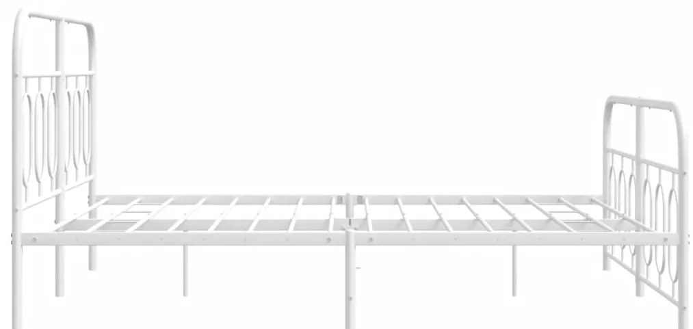Estrutura de cama com cabeceira e pés 140x200 cm metal branco