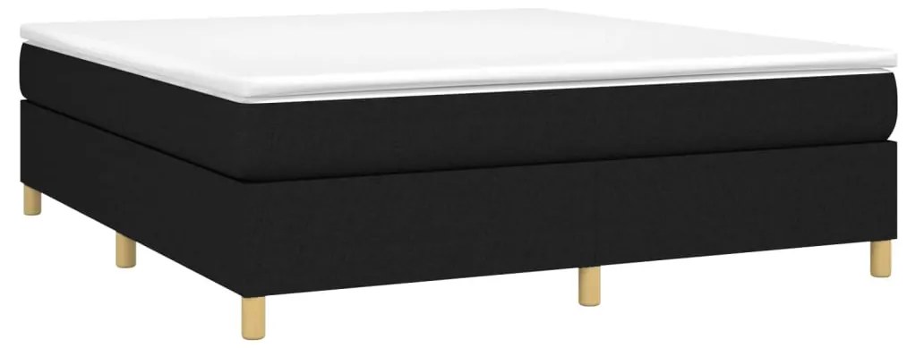 Cama com molas/colchão 160x200 cm tecido preto
