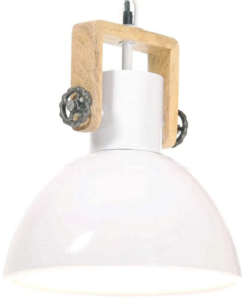 vidaXL Candeeiro suspenso industrial redondo 25 W 30 cm E27 branco