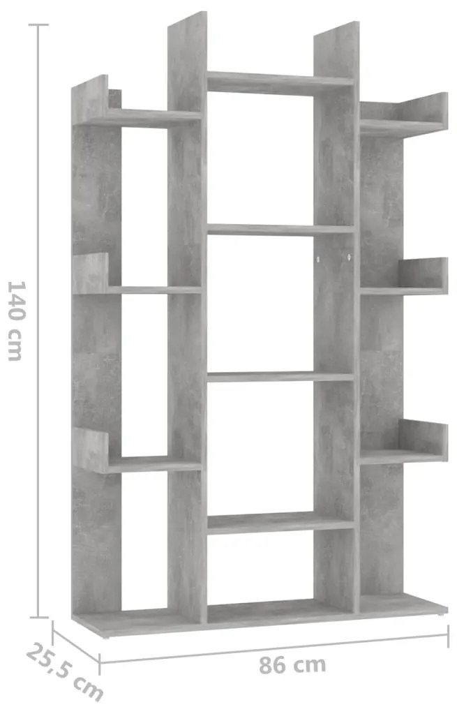 Estante 86x25,5x140 cm contraplacado cinzento-cimento