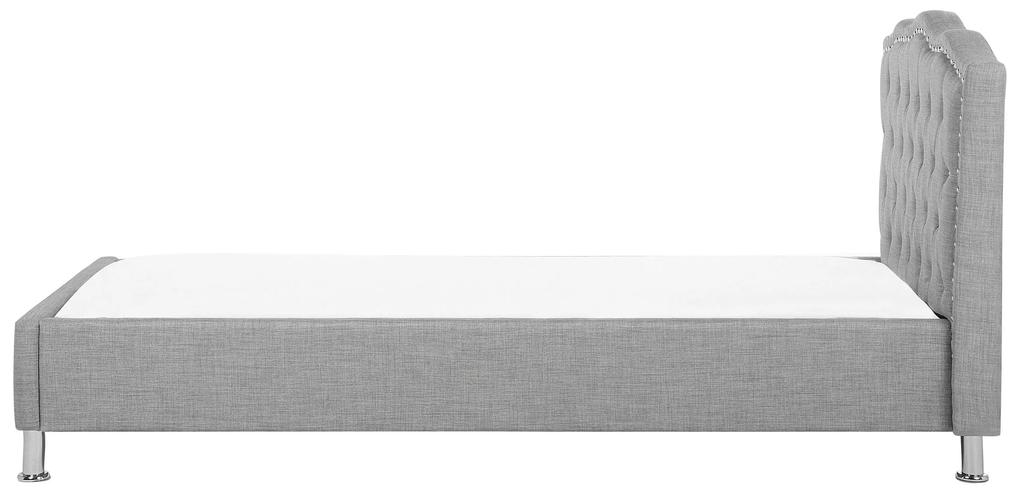 Cama de solteiro em tecido cinzento claro 90 x 200 cm METZ Beliani