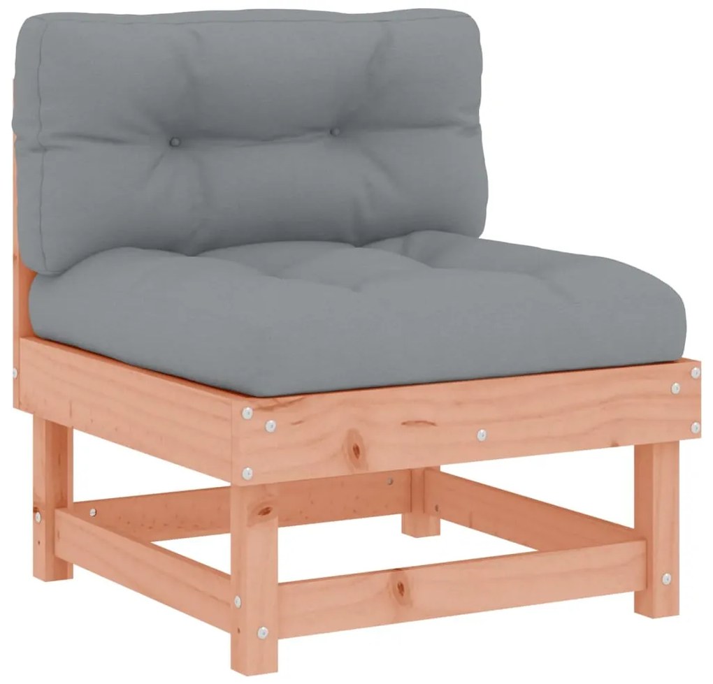 6 pcs conj. lounge jardim c/ almofadões madeira douglas maciça