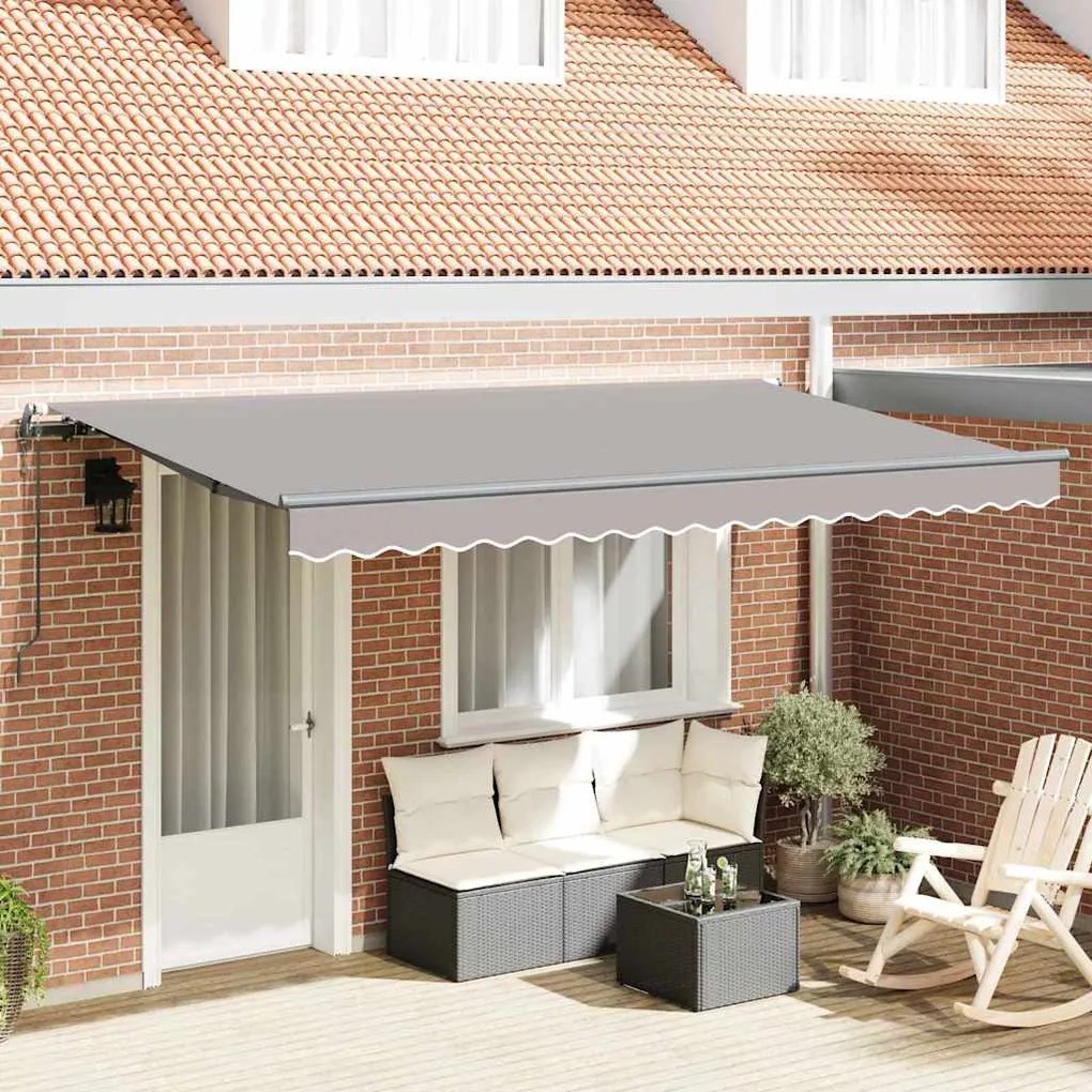 vidaXL Toldo Retrátil Cinza claro e Antracite