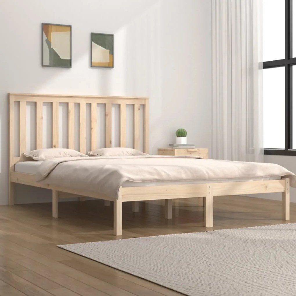 vidaXL Estrutura de cama super king 180x200 cm pinho maciço