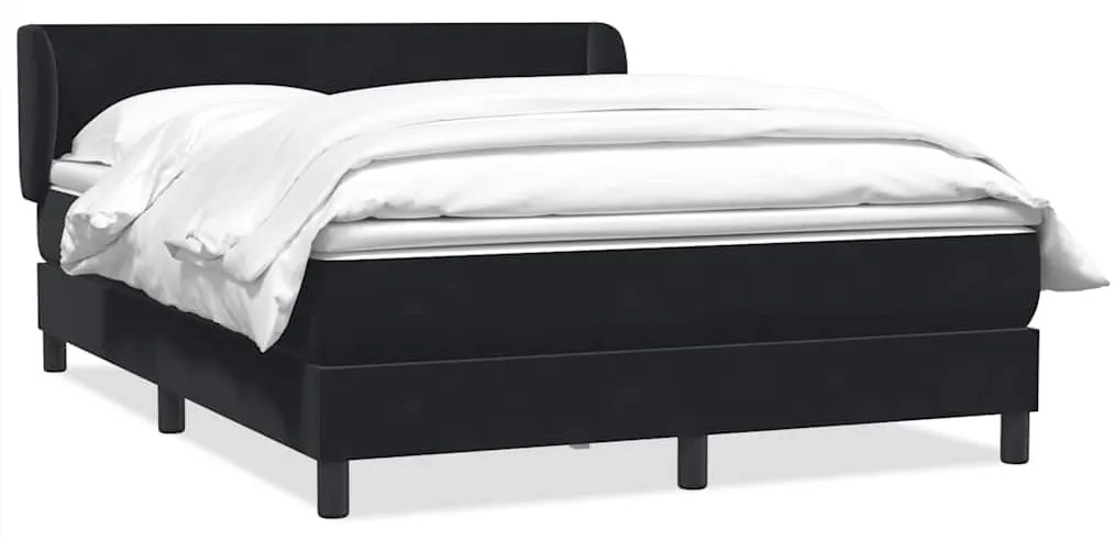vidaXL Cama com molas/colchão 140x220 cm veludo preto