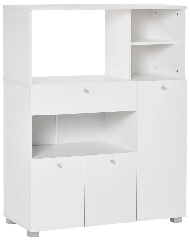 Aparador Auxiliar "Gourmet" de Cozinha - 100x45x130 cm - Branco - Desi