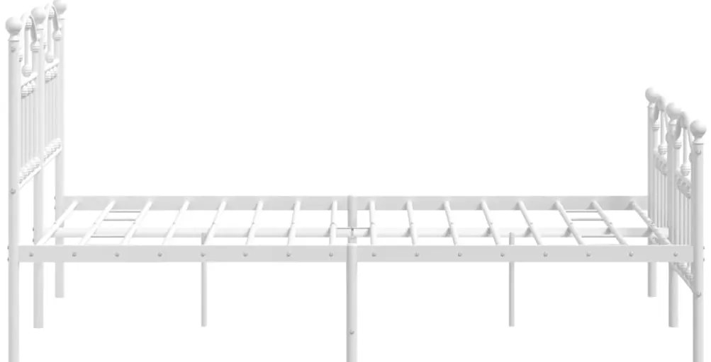 Estrutura de cama com cabeceira e pés 120x190 cm metal branco