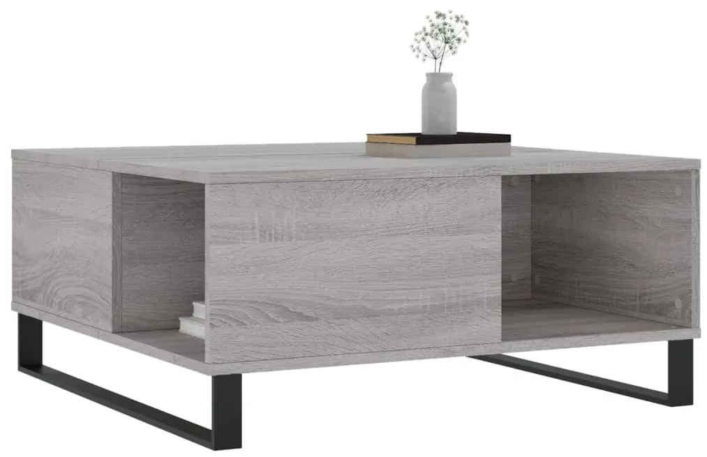 Mesa de centro 80x80x36,5 cm derivados madeira cinzento sonoma