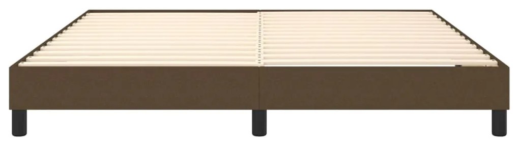 Estrutura de cama sem colchão 160x200 cm tecido castanho-escuro