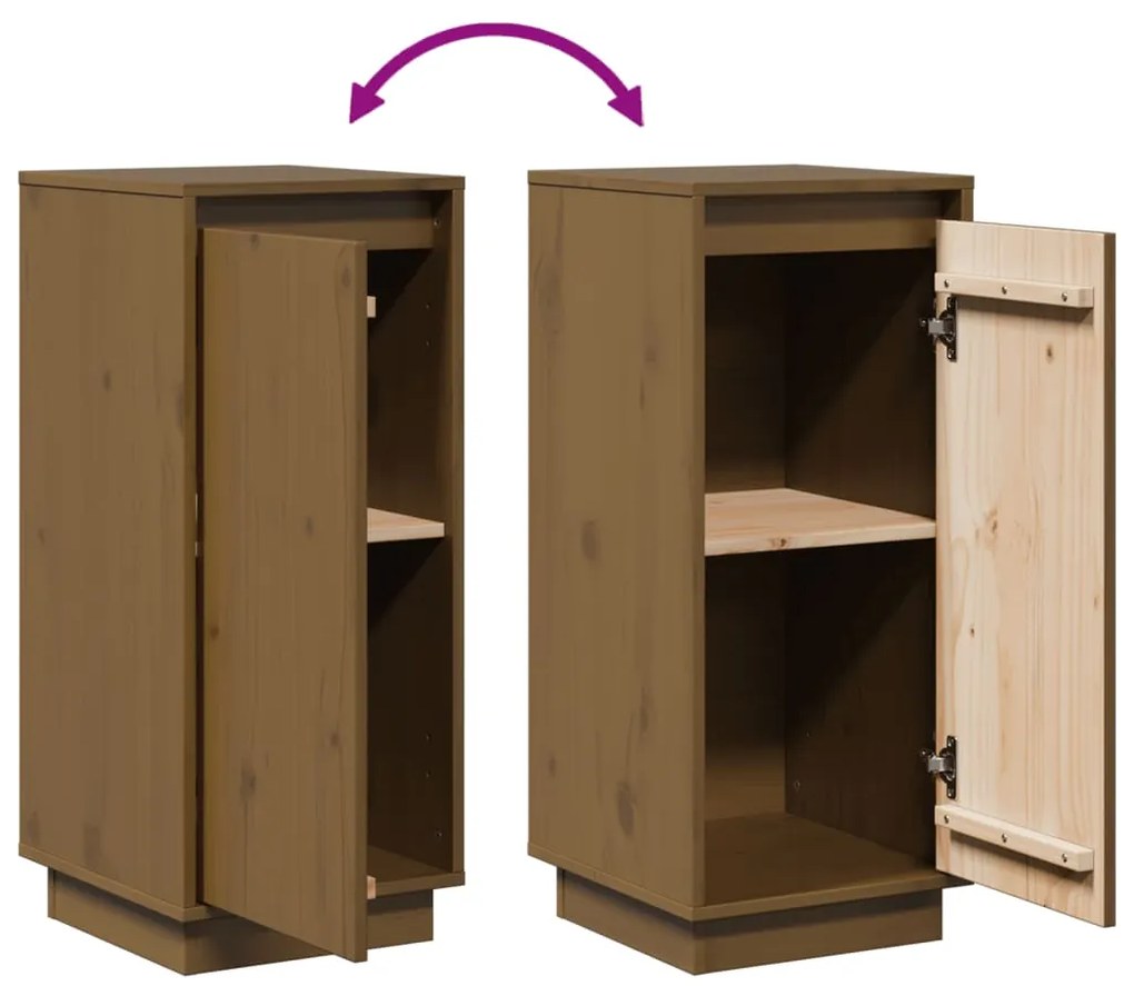 Aparadores 2 pcs 31,5x34x75 cm pinho maciço castanho mel