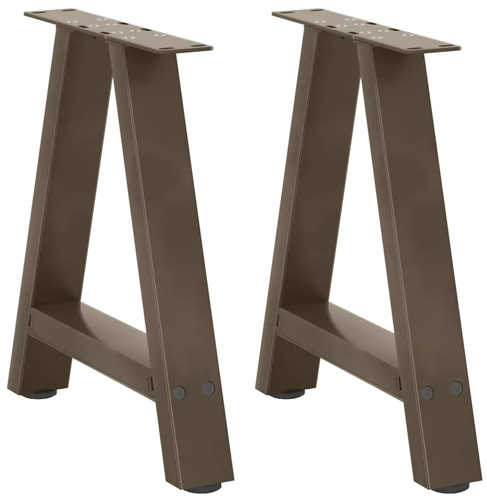 vidaXL Pés para mesa de centro em formato A, 2 peças, 50x (42-43) cm, aço