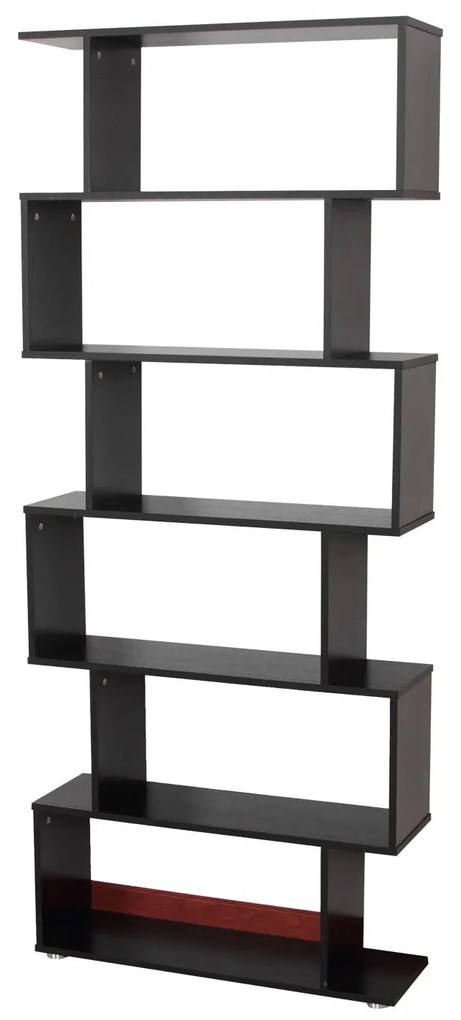 HOMCOM Estante com 6 Prateleiras para Livros em Formato S 80x24x191 cm preto