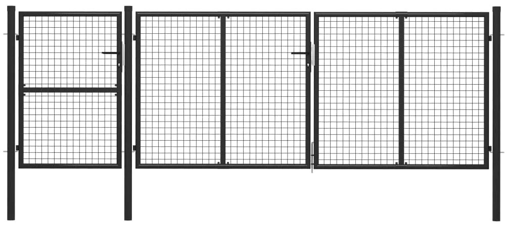 Portão de jardim 400x125 cm aço antracite