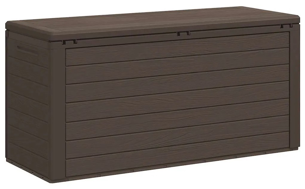 Caixa de arrumação para jardim 116x44x55 cm castanho