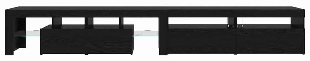 Estantes para TV vidaXL 3 pcs com luzes LED em carvalho negro e madeir