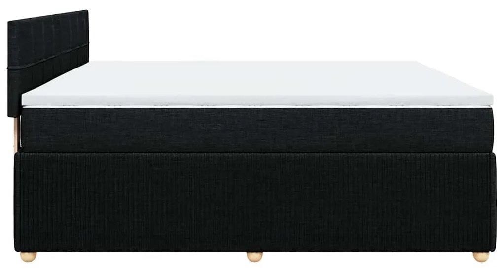 Cama com molas/colchão 180x200 cm tecido preto