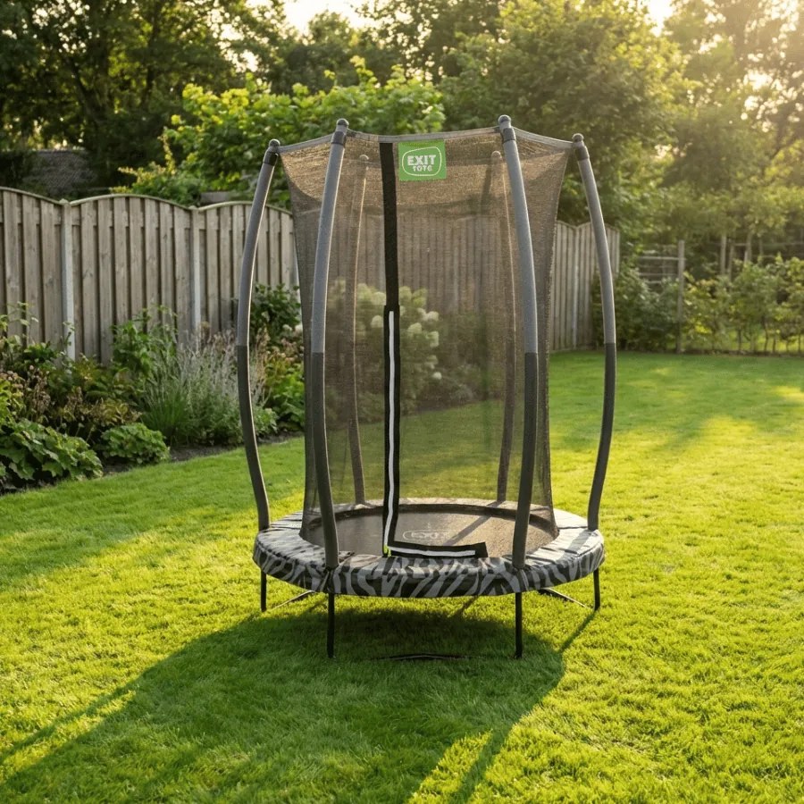 Trampolim Tiggy Junior com rede de segurança ø140 cm - preto/cinza